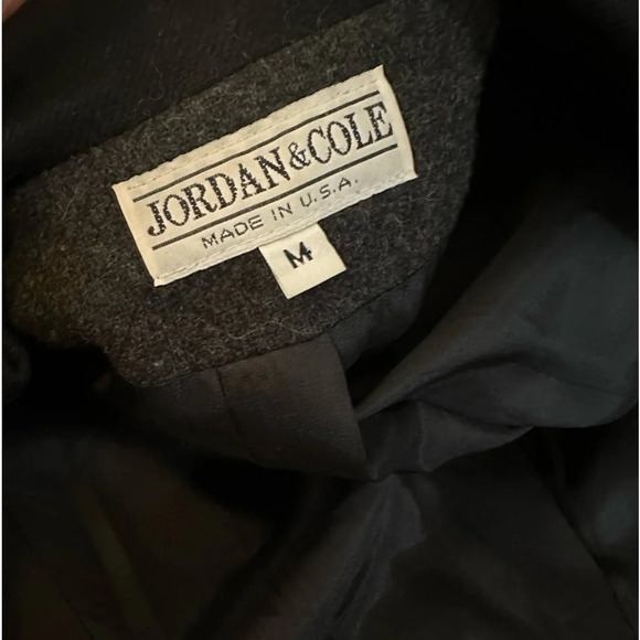 100% wool vintage coat made in USA mid length black and white tuxedo shape - Picture 5 of 6